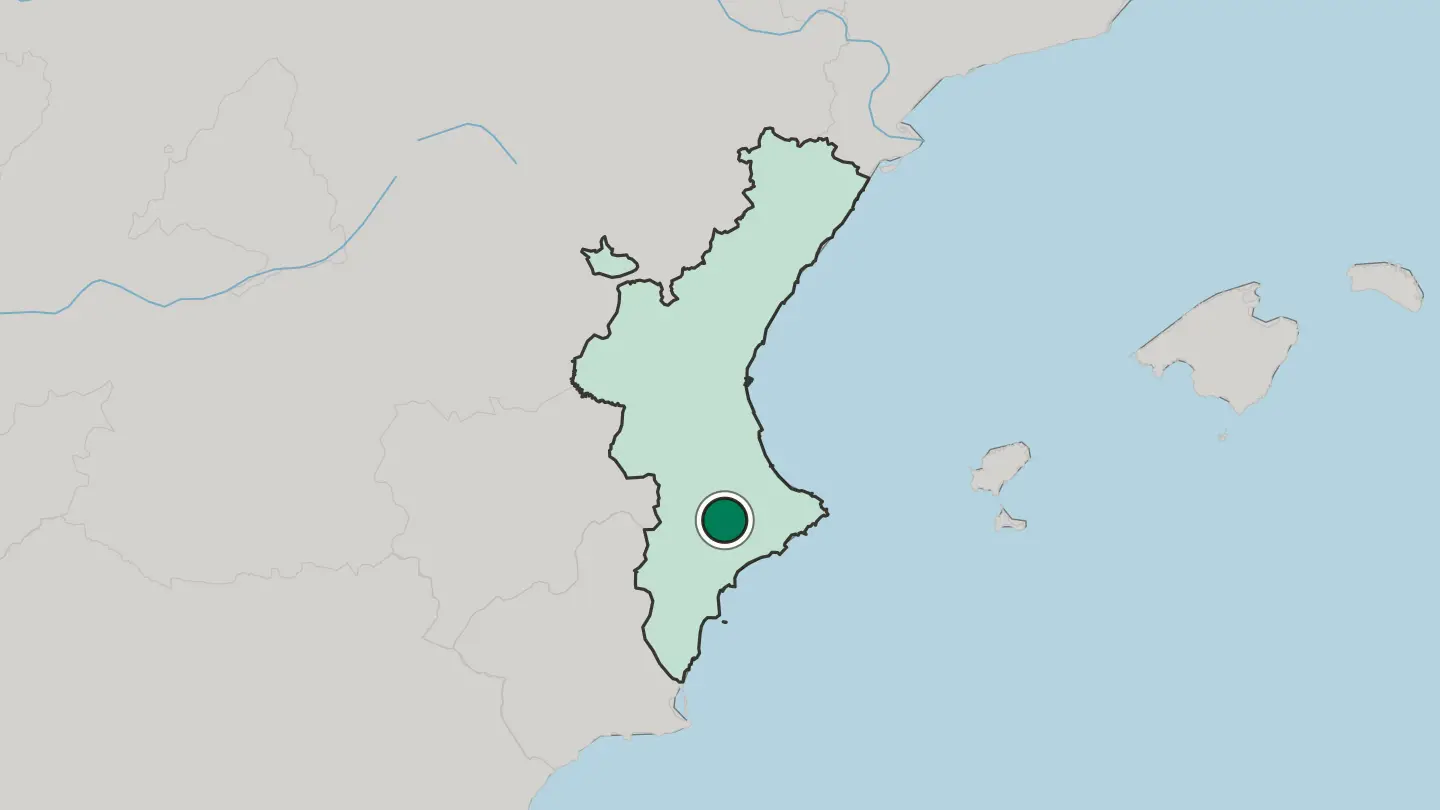 Map of Alcoy in Spain