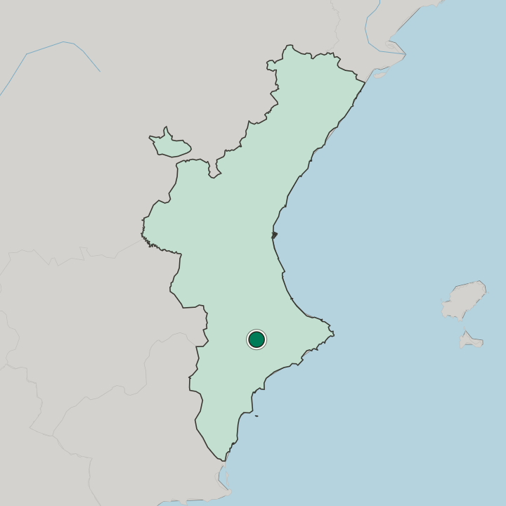 Map showing Alcoy — In Comunitat Valenciana