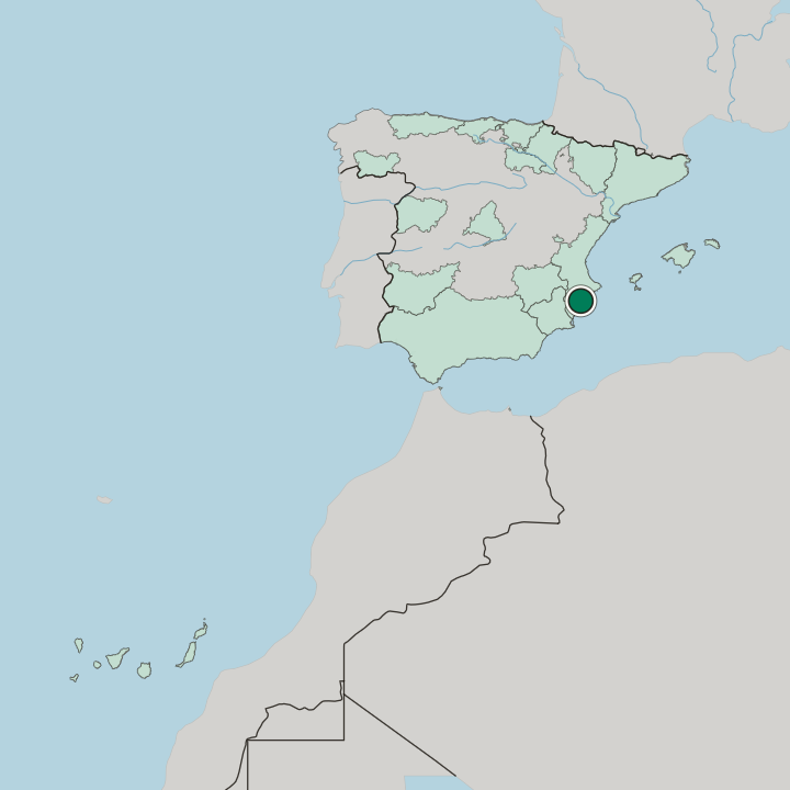 Map showing Alicante — In Spain