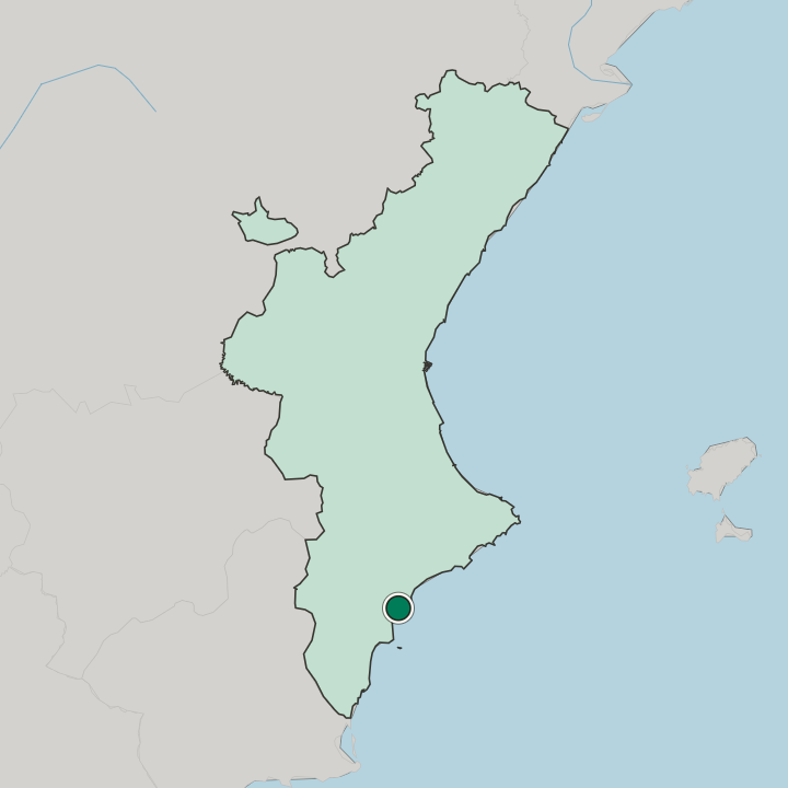 Map showing Alicante — In Comunitat Valenciana