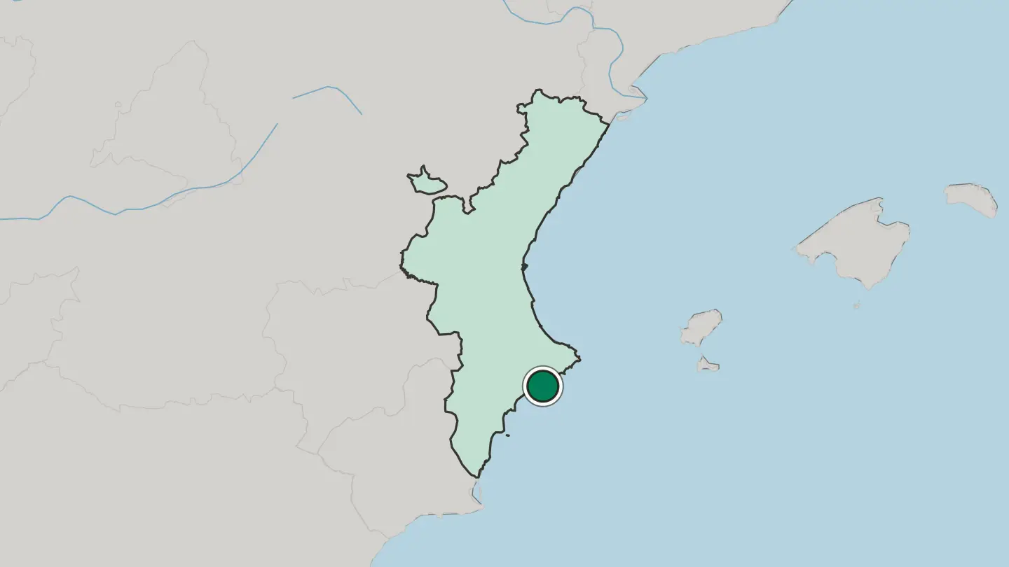 Map of Benidorm in Spain