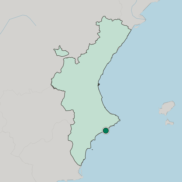 Map showing Benidorm — In Comunitat Valenciana
