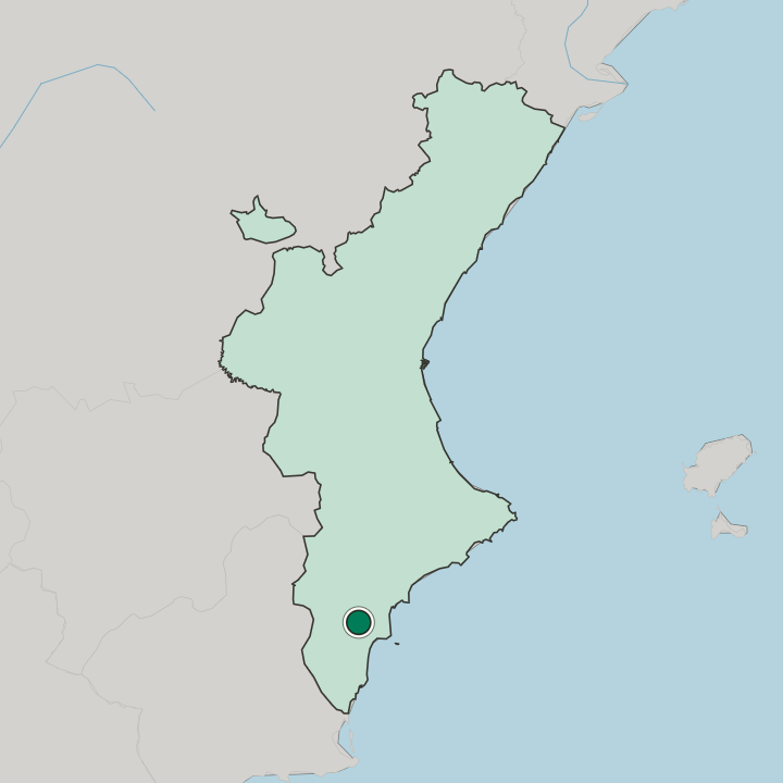 Map showing Elche — In Comunitat Valenciana