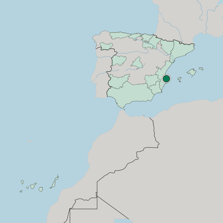 Map showing Gandia — In Spain