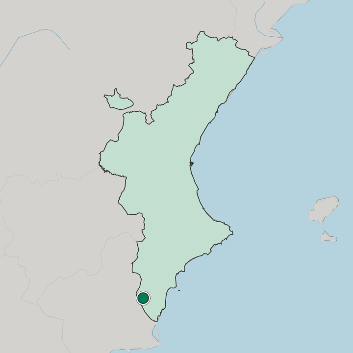 Map showing Orihuela — In Comunitat Valenciana
