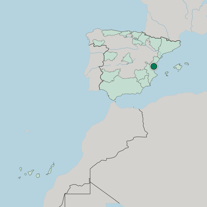 Map showing Sagunto — In Spain