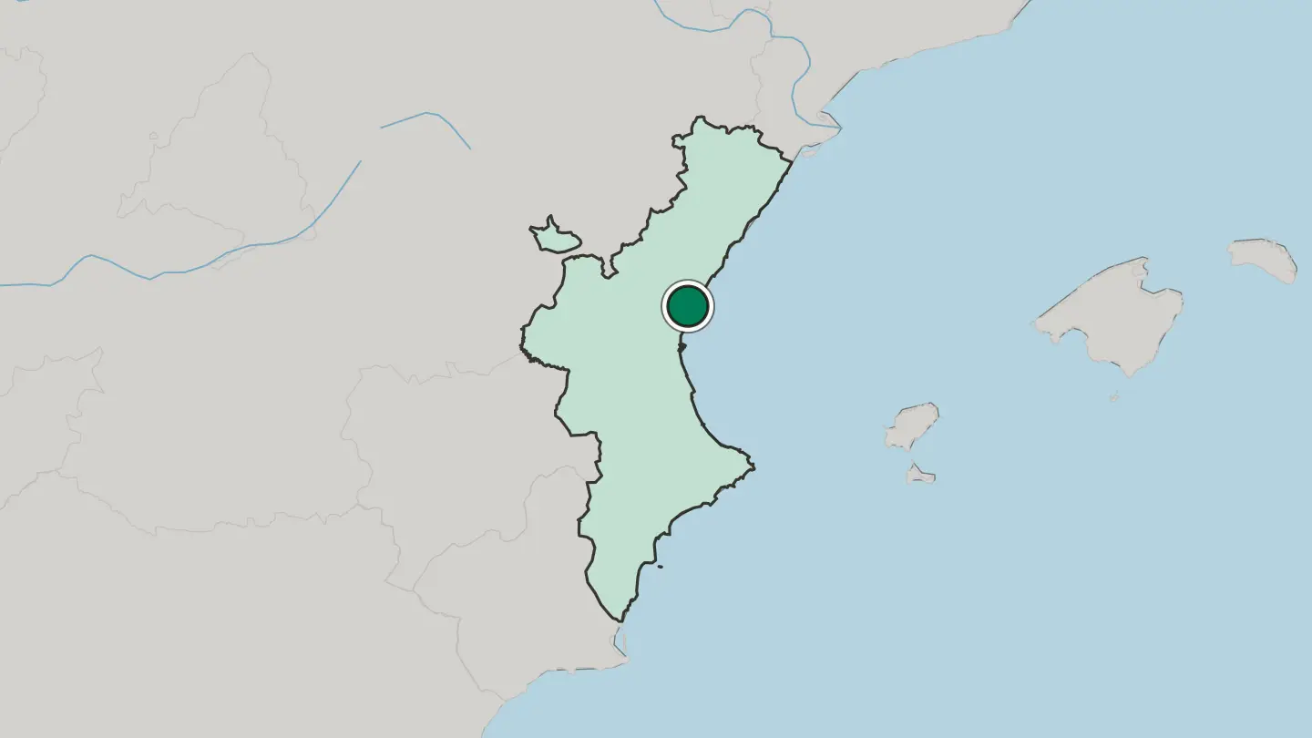 Map of Sagunto in Spain