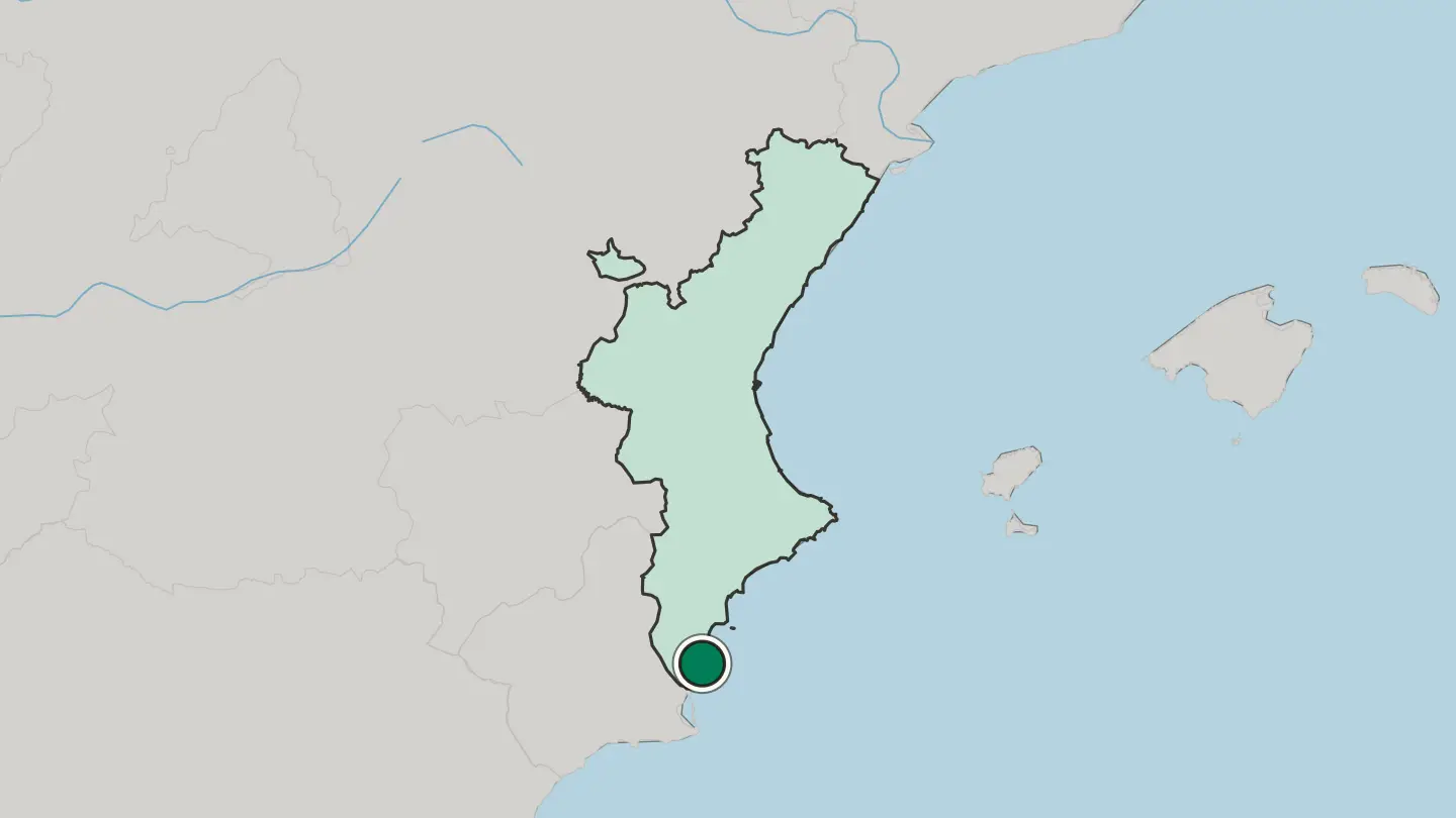 Map of Torrevieja in Spain