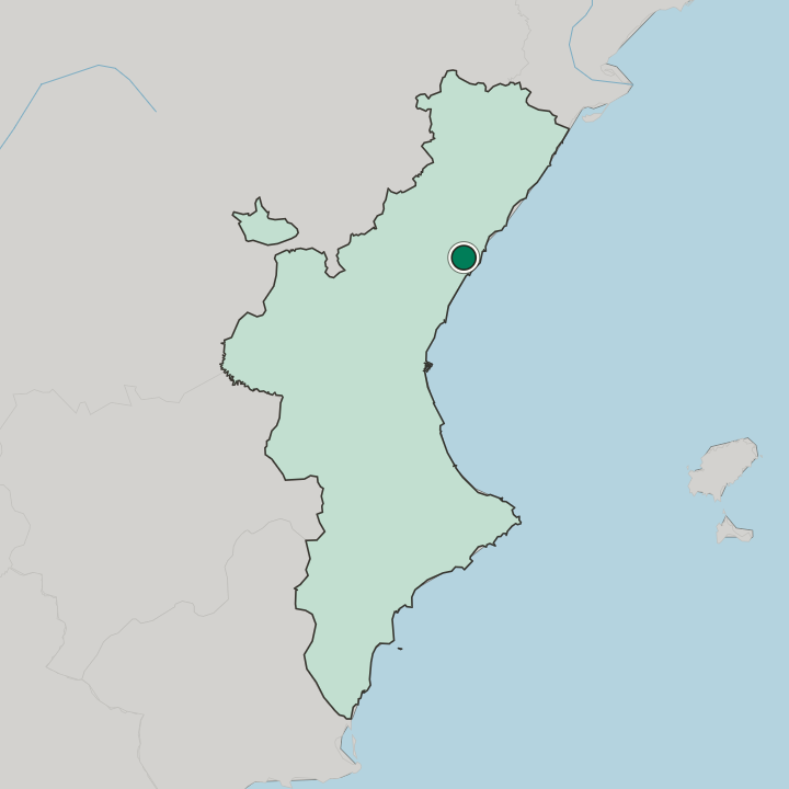 Map showing Vila-real — In Comunitat Valenciana