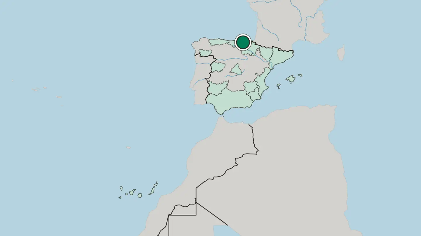 Map of Bilbao in Spain