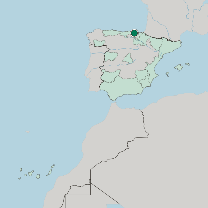 Map showing Bilbao — In Spain