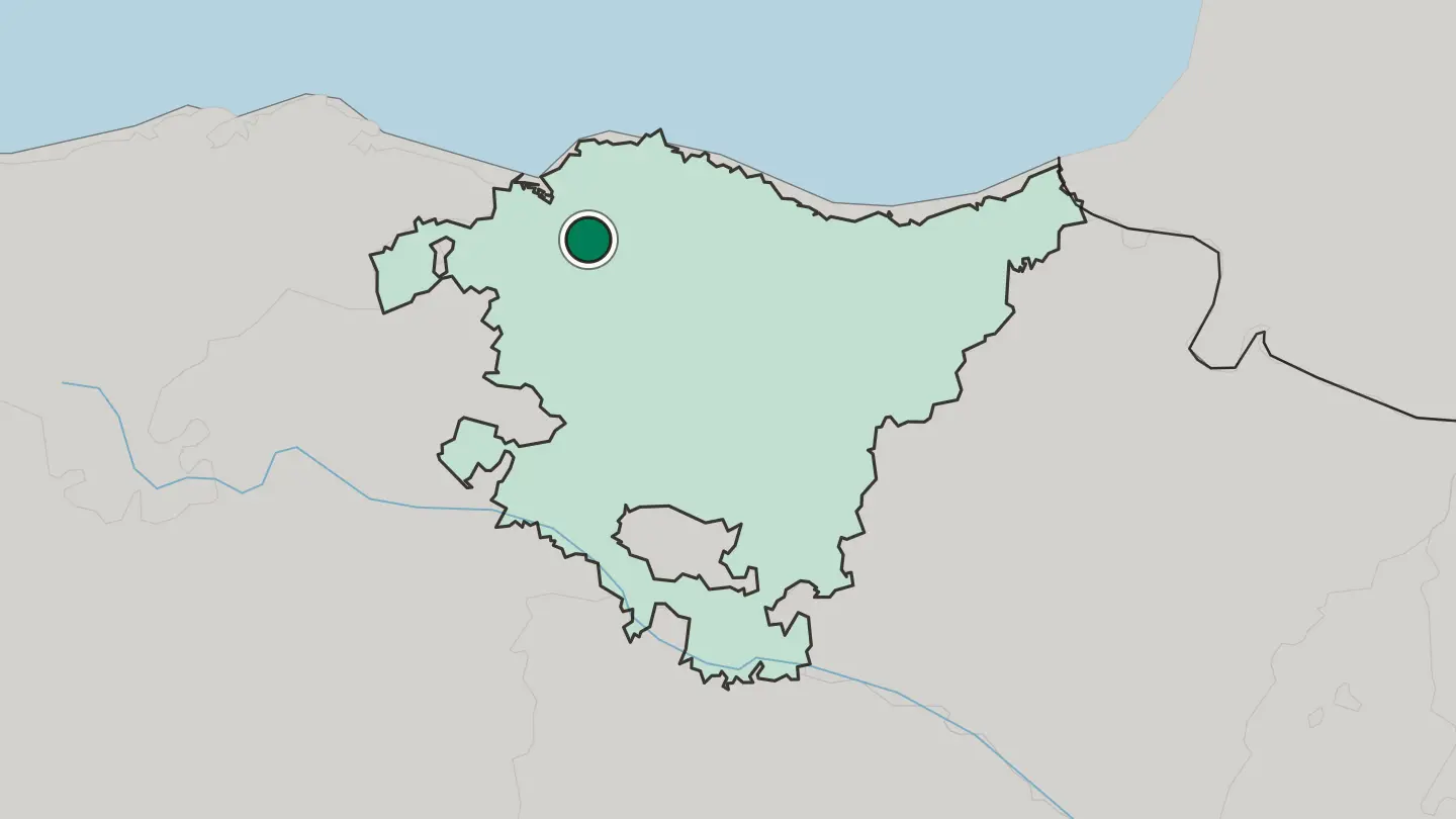 Map of Bilbao in Spain