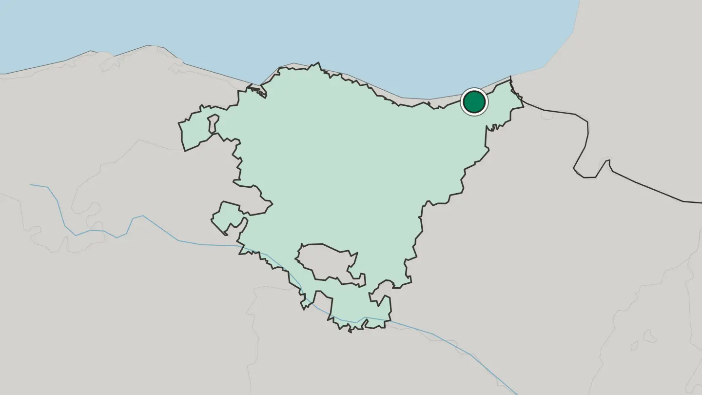 Map of Donostia / San Sebastián in Spain