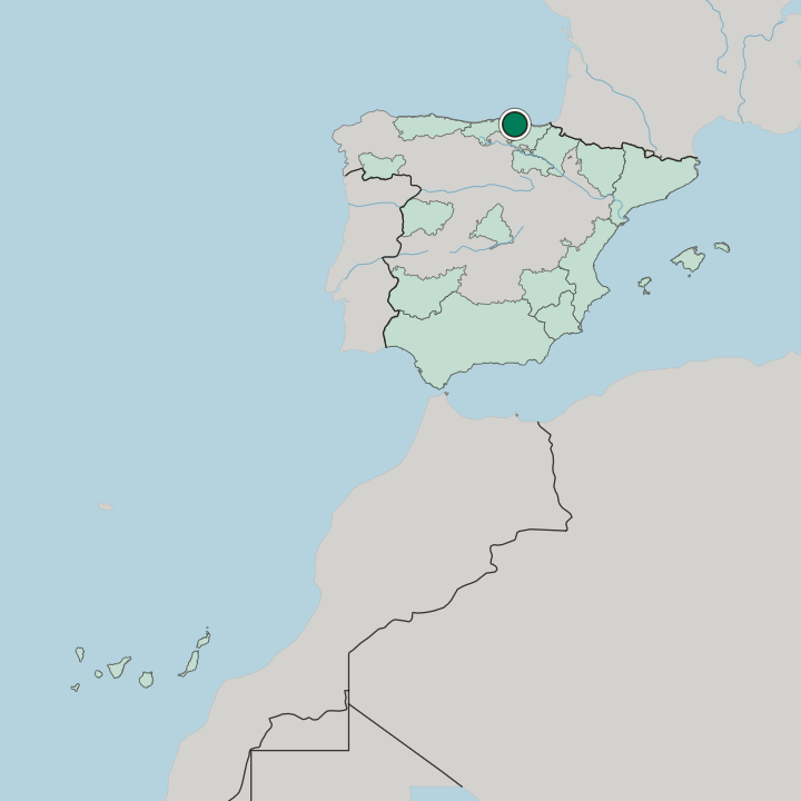 Map showing Algorta — In Spain