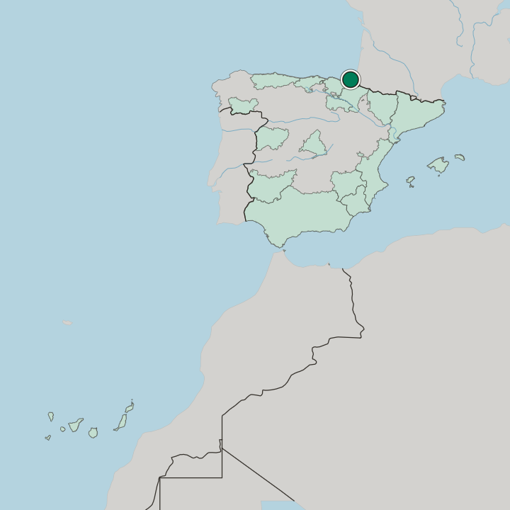 Map showing Irun — In Spain