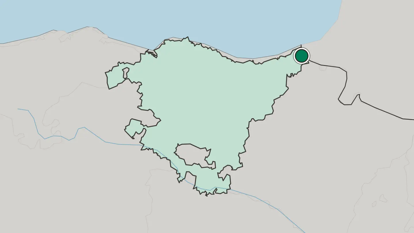 Map of Irun in Spain
