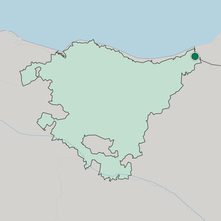 Map showing Irun — In Euskal Autonomia Erkidegoa