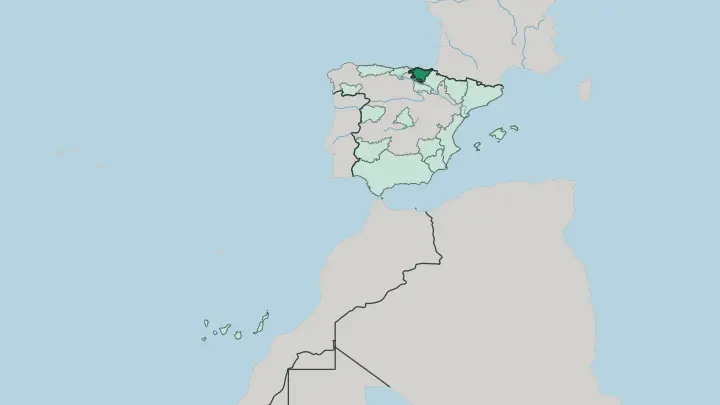 Map of Euskal Autonomia Erkidegoa in Spain