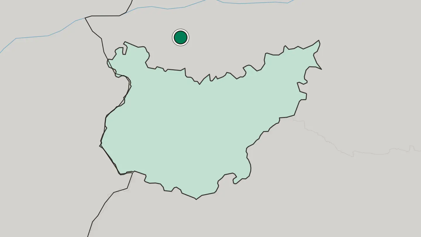 Map of Cáceres in Spain