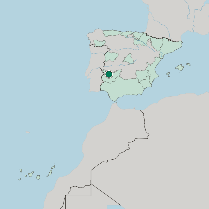 Map showing Mérida — In Spain