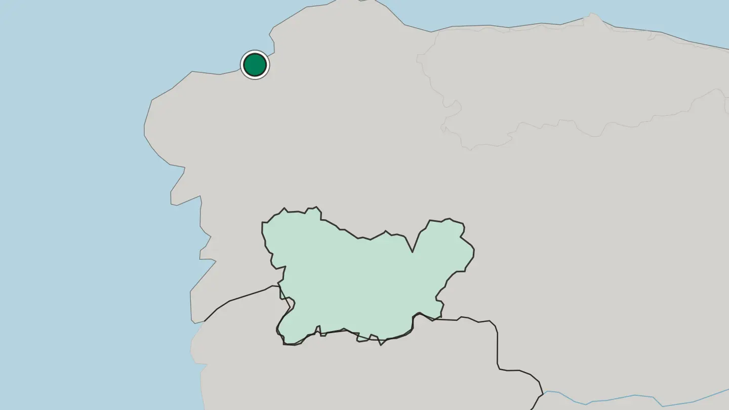 Map of A Coruña in Spain