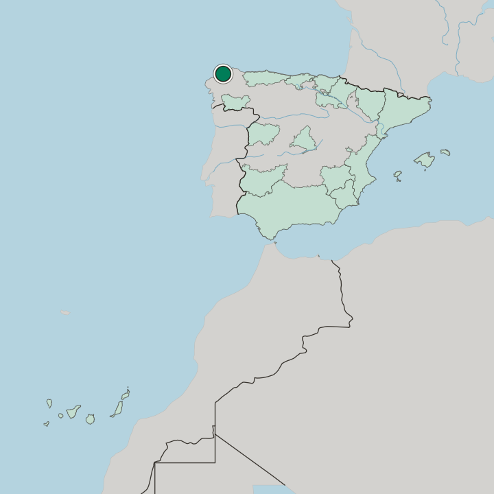 Map showing Ferrol — In Spain