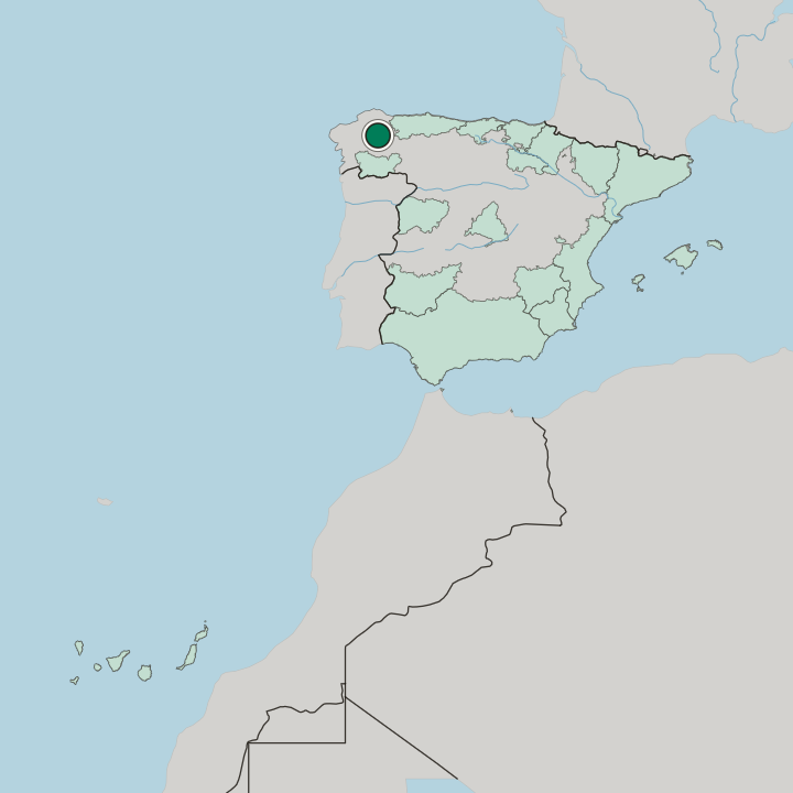 Map showing Lugo — In Spain