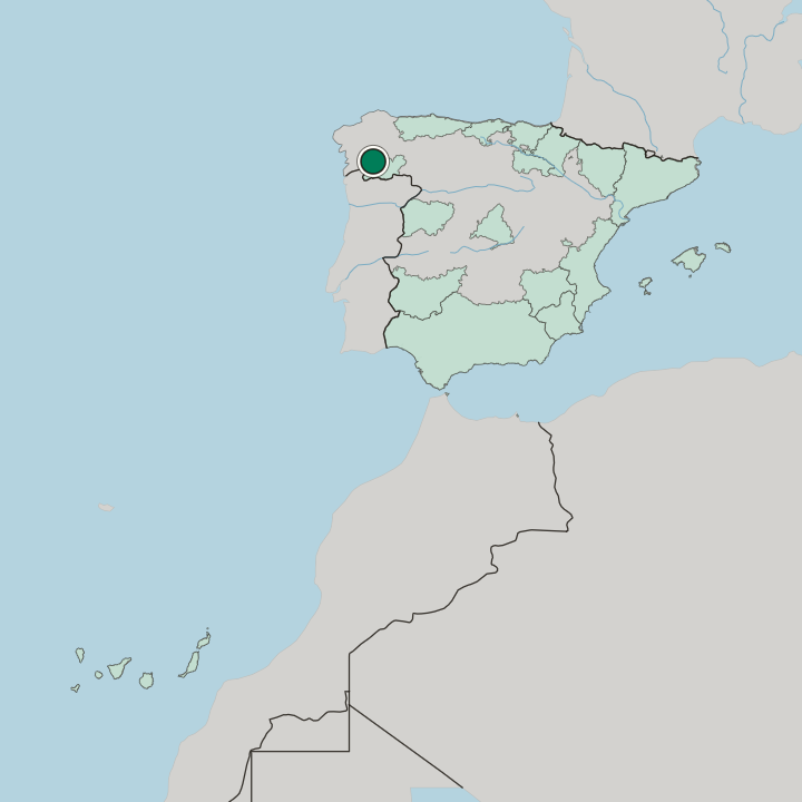 Map showing Ourense — In Spain