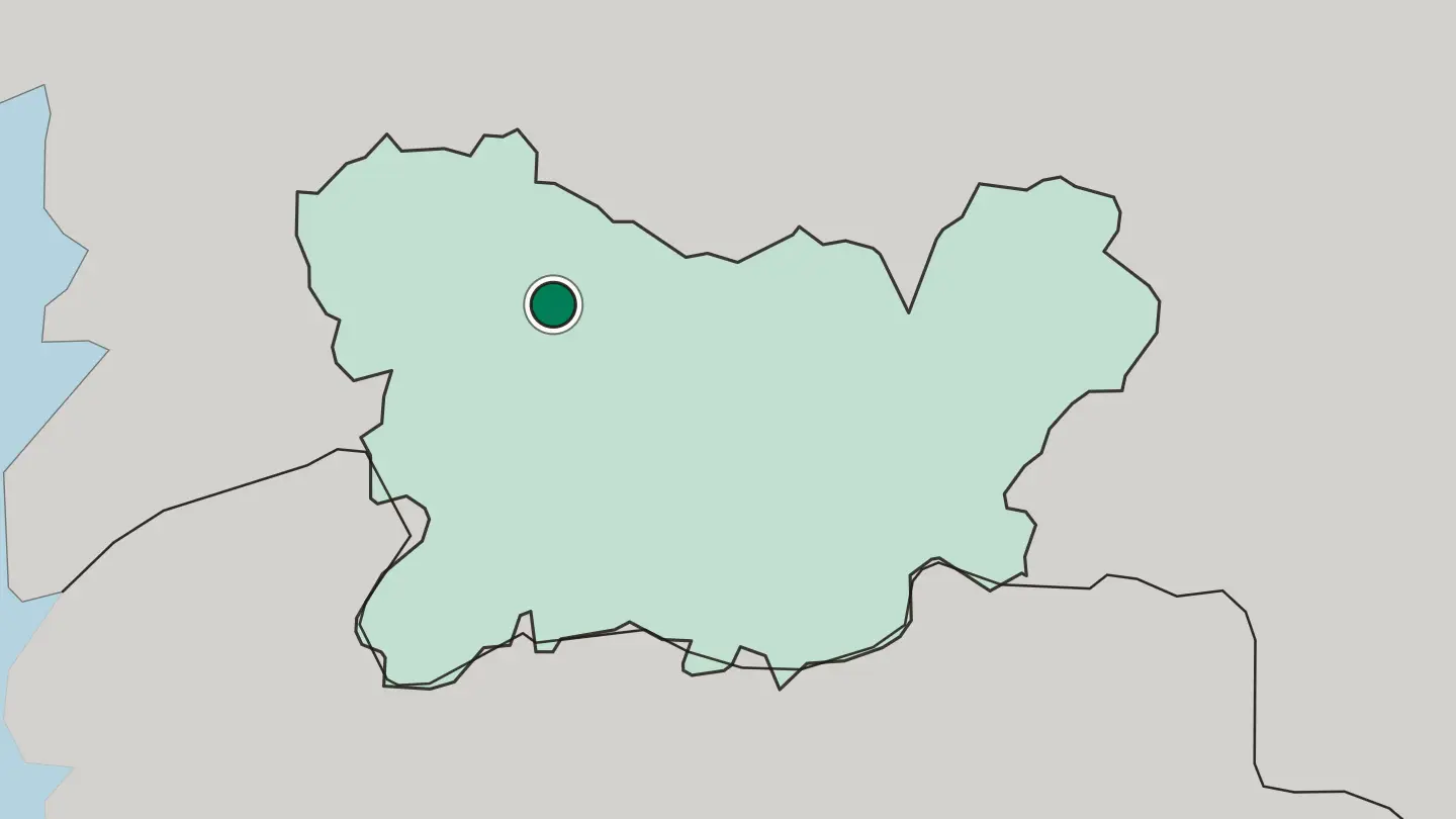 Map of Ourense in Spain