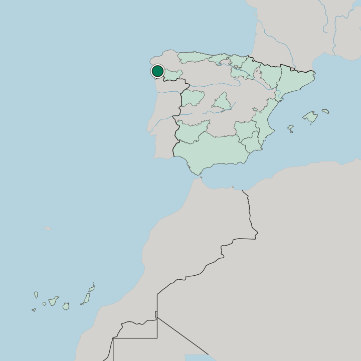 Map showing Pontevedra — In Spain