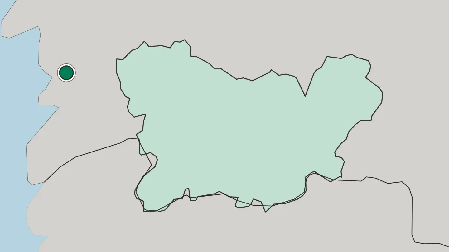 Map of Pontevedra in Spain