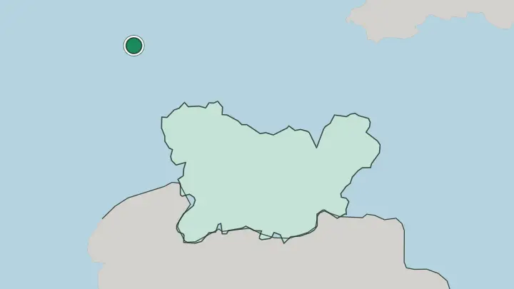 Map of Santiago de Compostela in Spain
