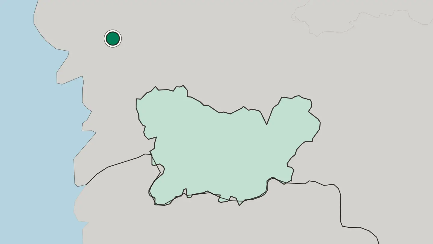 Map of Santiago de Compostela in Spain