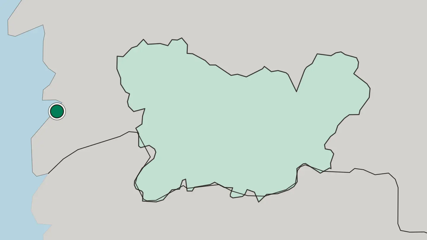Map of Vigo in Spain