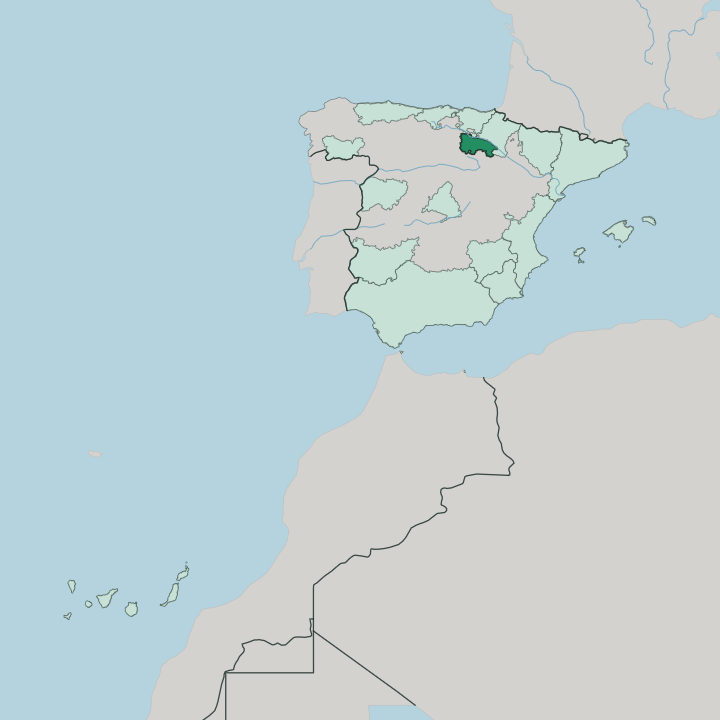 Map showing La Rioja — In Spain