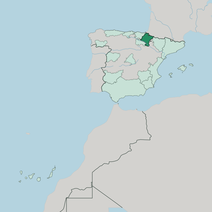 Map showing Navarra — In Spain