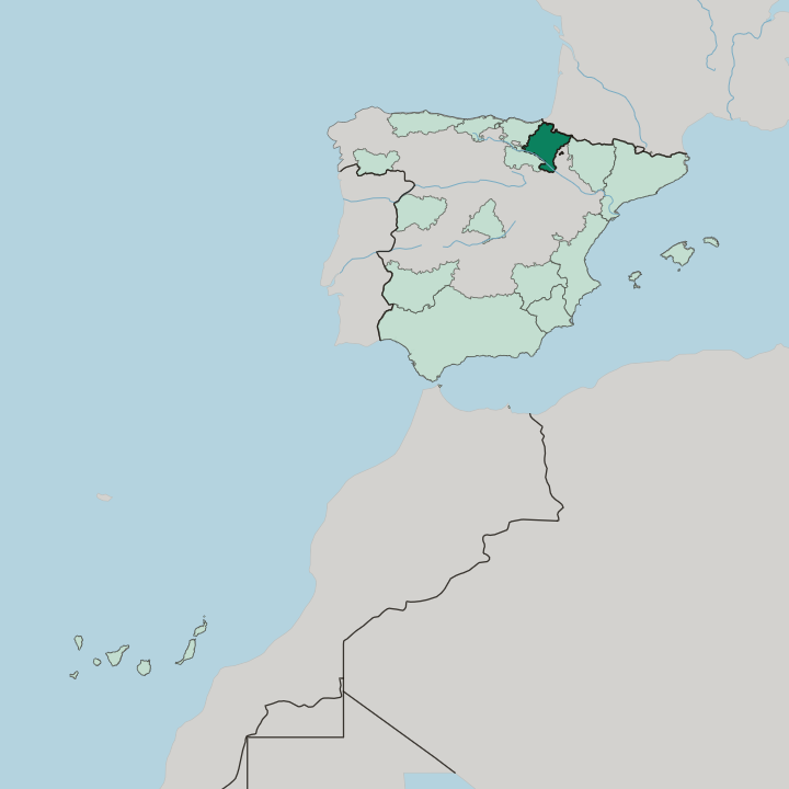 Map showing Navarra — In Spain