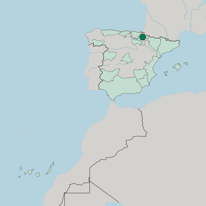 Map showing Pamplona — In Spain