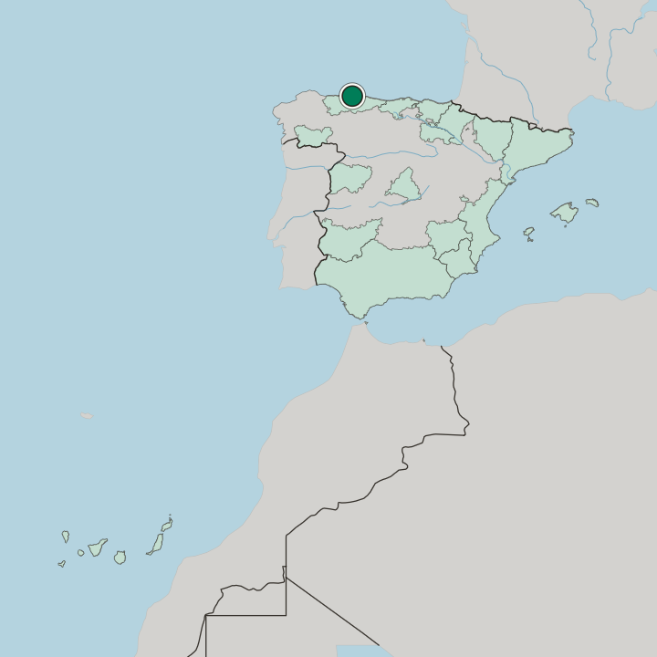 Map showing Avilés — In Spain