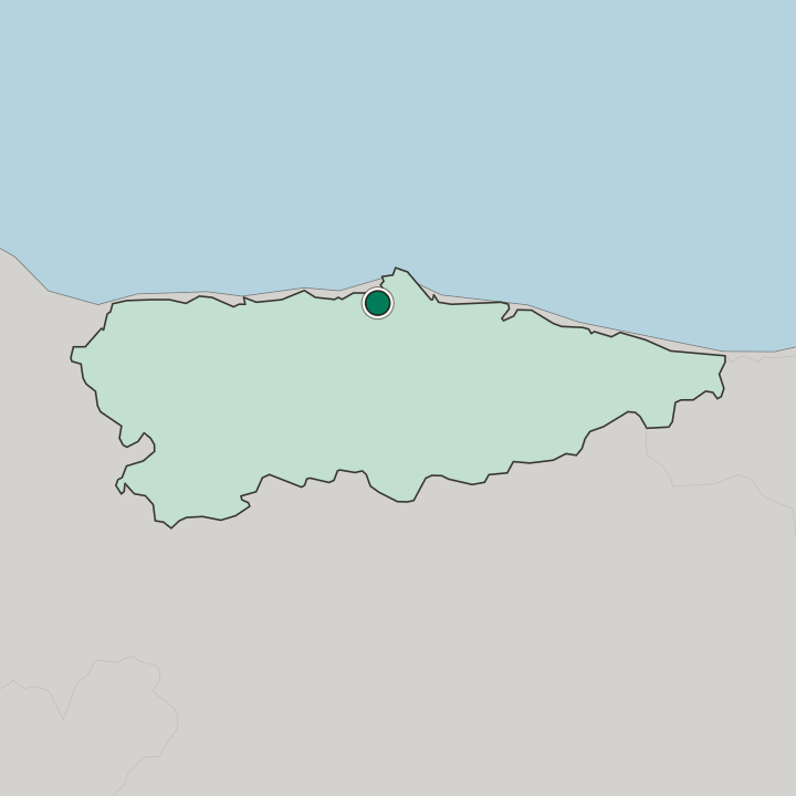 Map showing Avilés — In Principality of Asturias