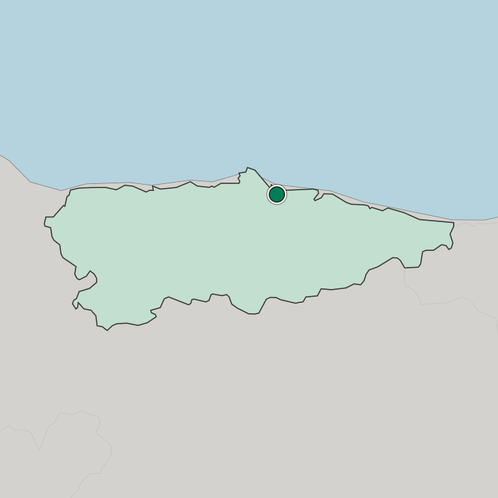 Map showing Gijón — In Principality of Asturias