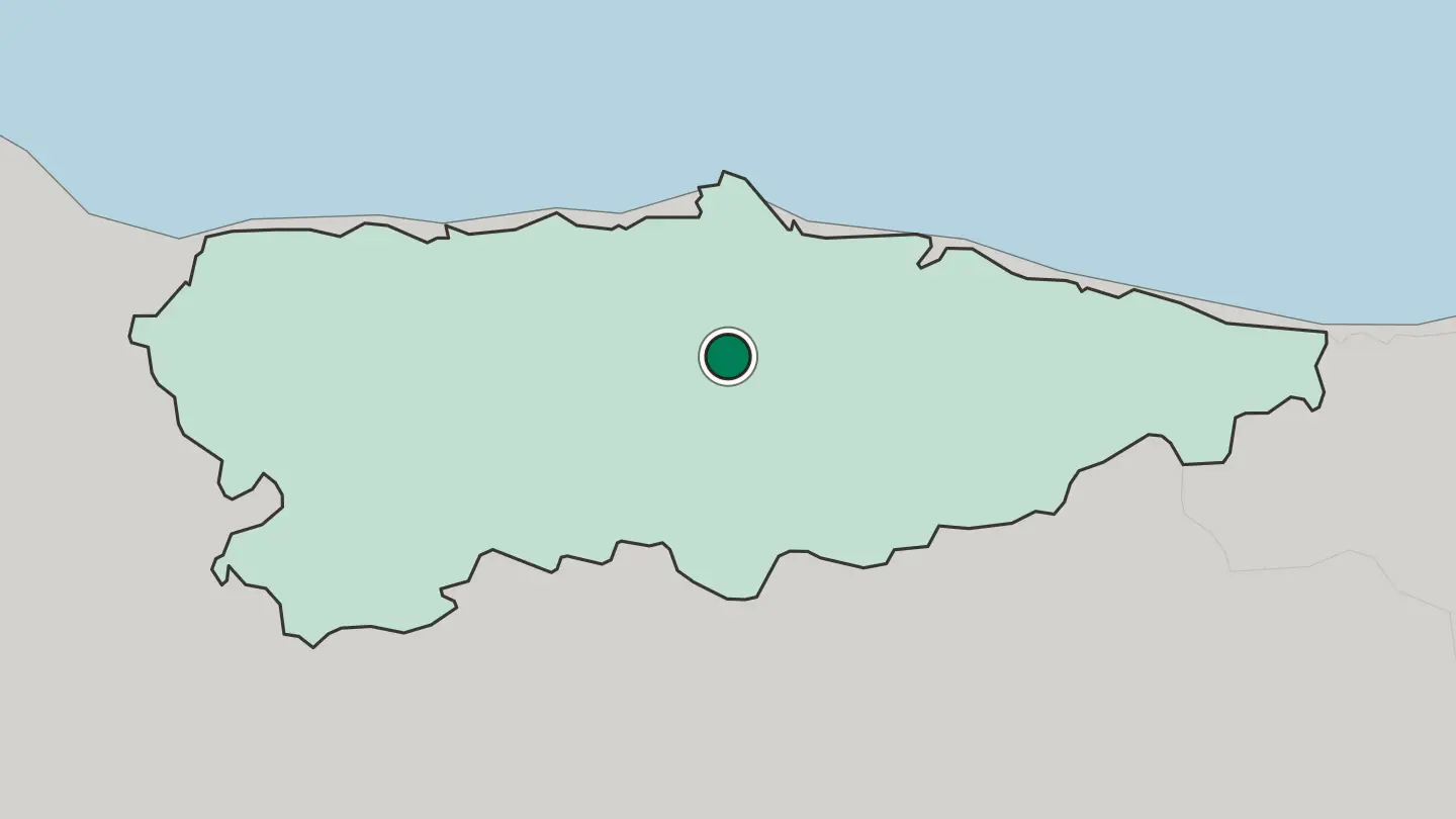 Map of Oviedo in Spain
