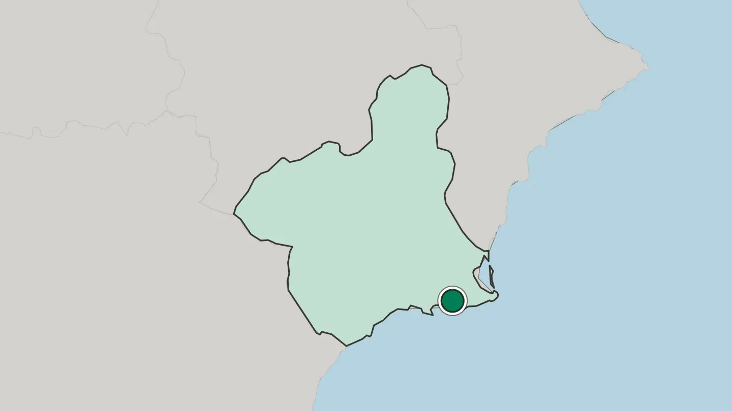 Map of Cartagena in Spain