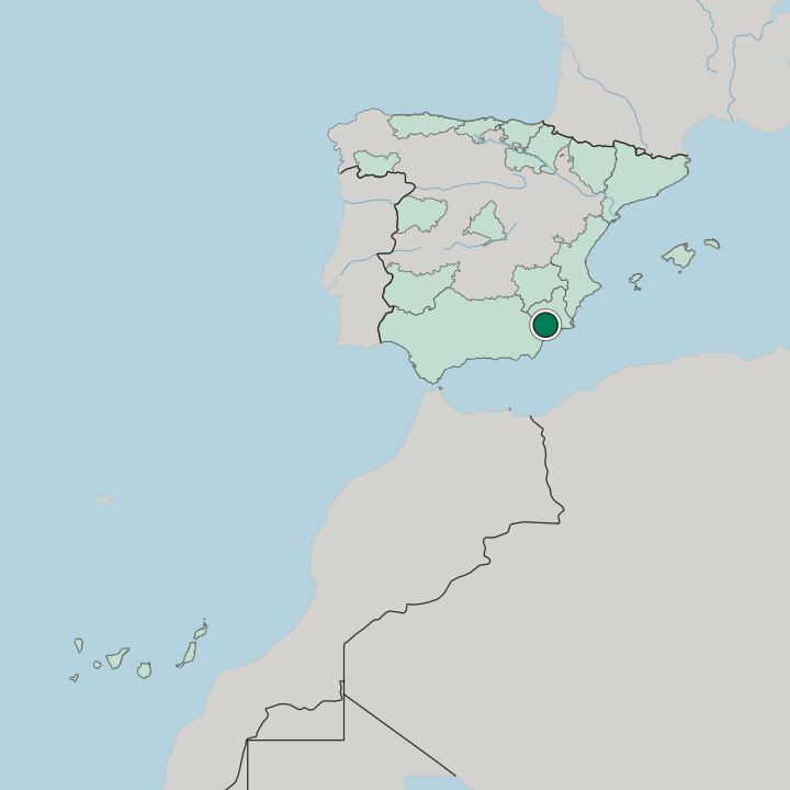 Map showing Lorca — In Spain