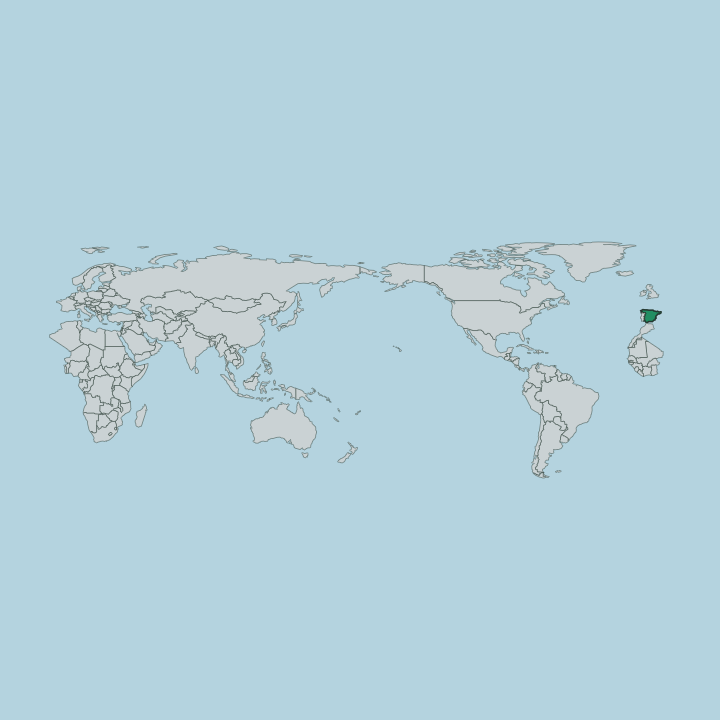 Map showing Spain — Worldwide
