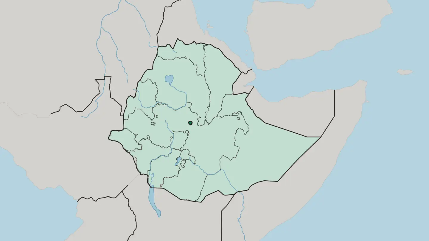 Map of Addis Ababa in Ethiopia