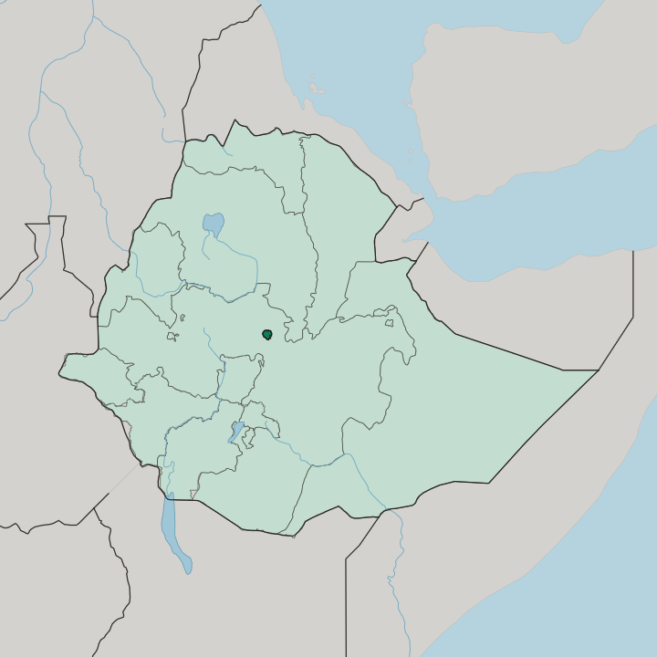 Map showing Addis Ababa — In Ethiopia