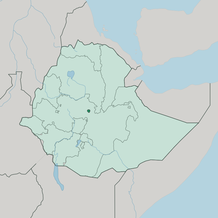Map showing Addis Ababa — In Ethiopia
