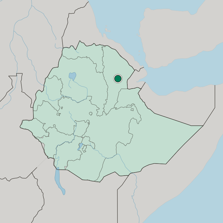 Map showing Samara — In Ethiopia