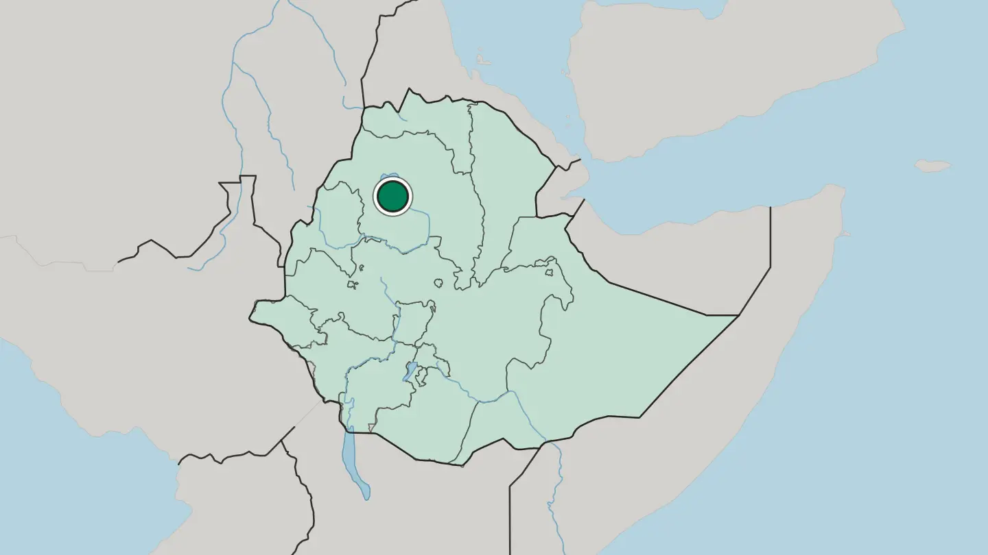 Map of Bahir Dar in Ethiopia